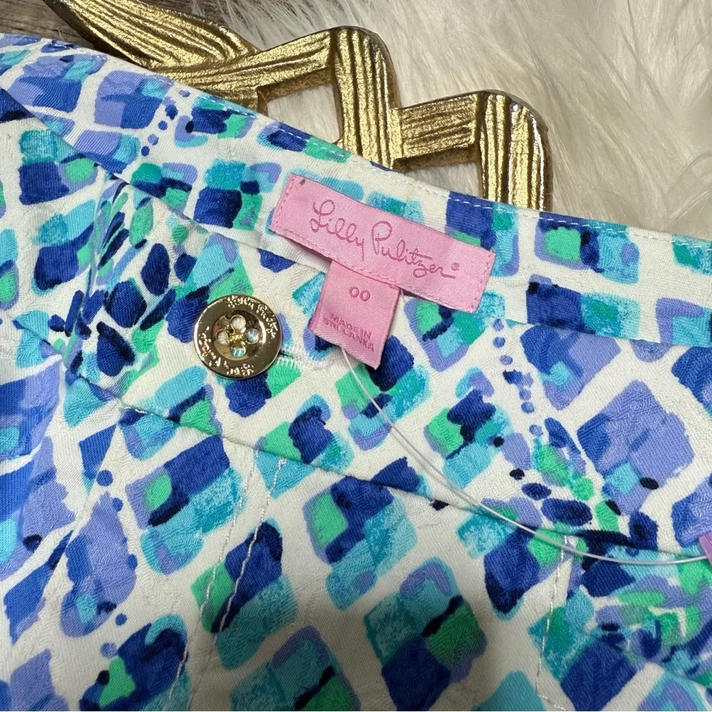 Lilly Pulitzer Kelly Skinny Blue Ankle Pant Resort White NWT - Picture 4 of 11